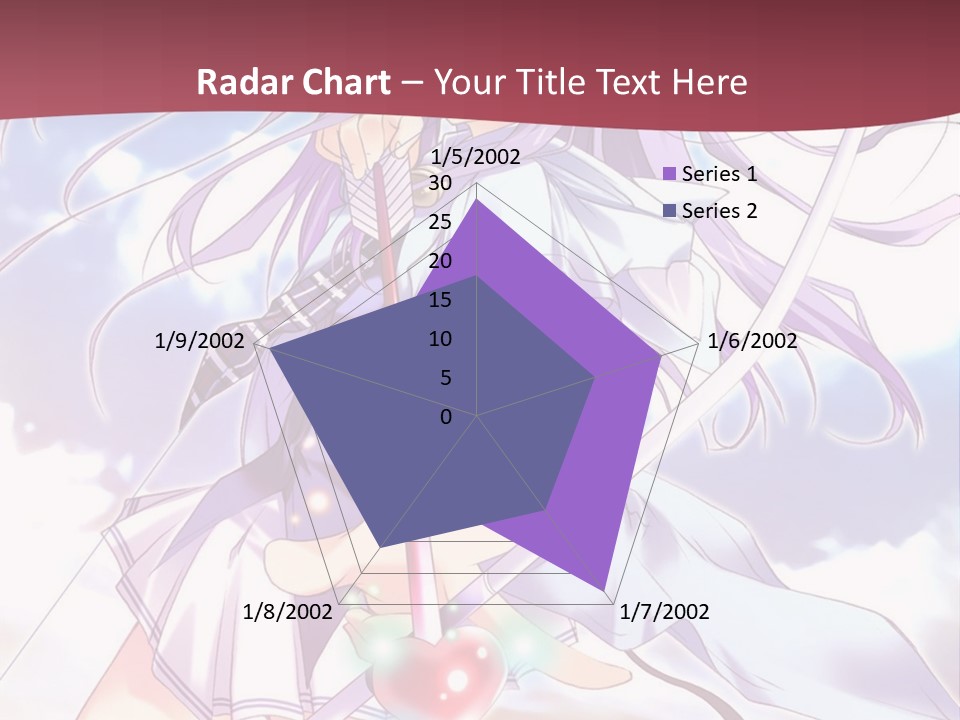 A Girl With Long Purple Hair Holding A Sword PowerPoint Template