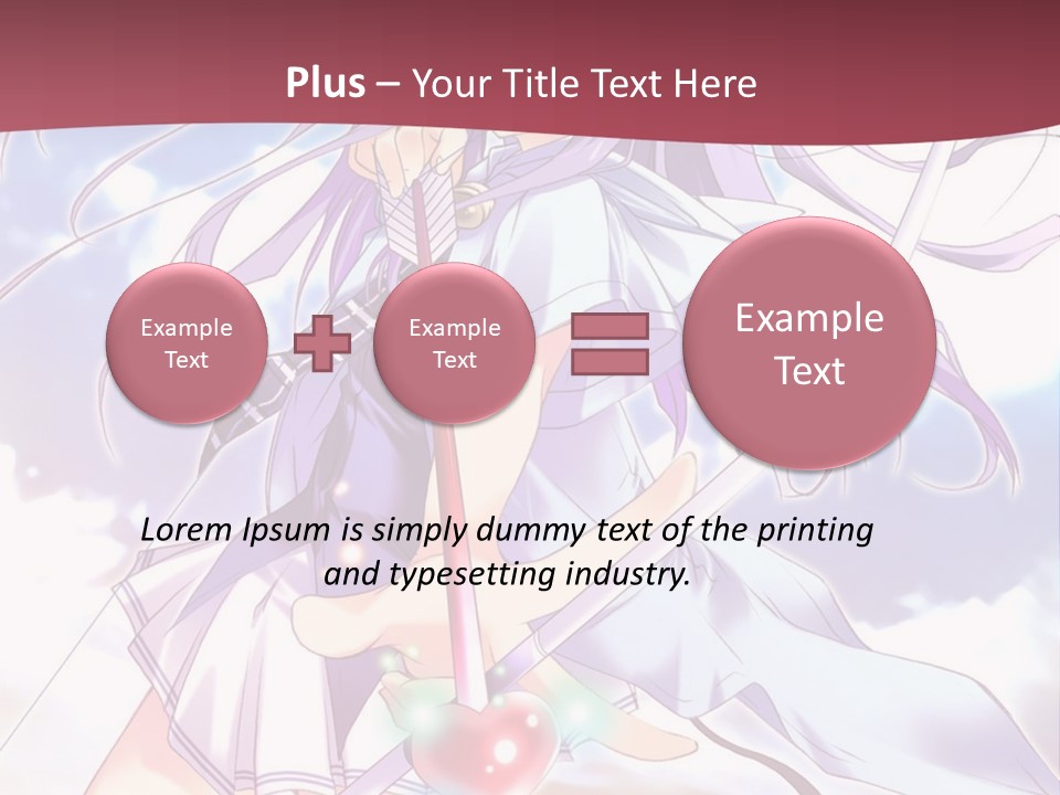 A Girl With Long Purple Hair Holding A Sword PowerPoint Template