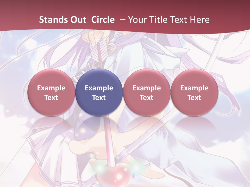 A Girl With Long Purple Hair Holding A Sword PowerPoint Template