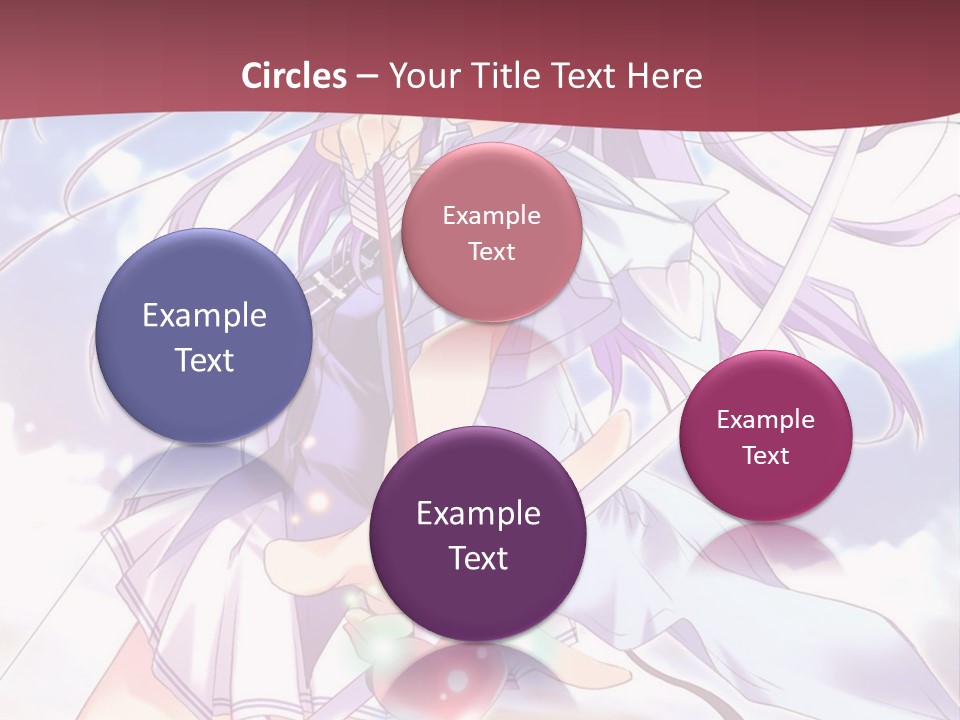 A Girl With Long Purple Hair Holding A Sword PowerPoint Template