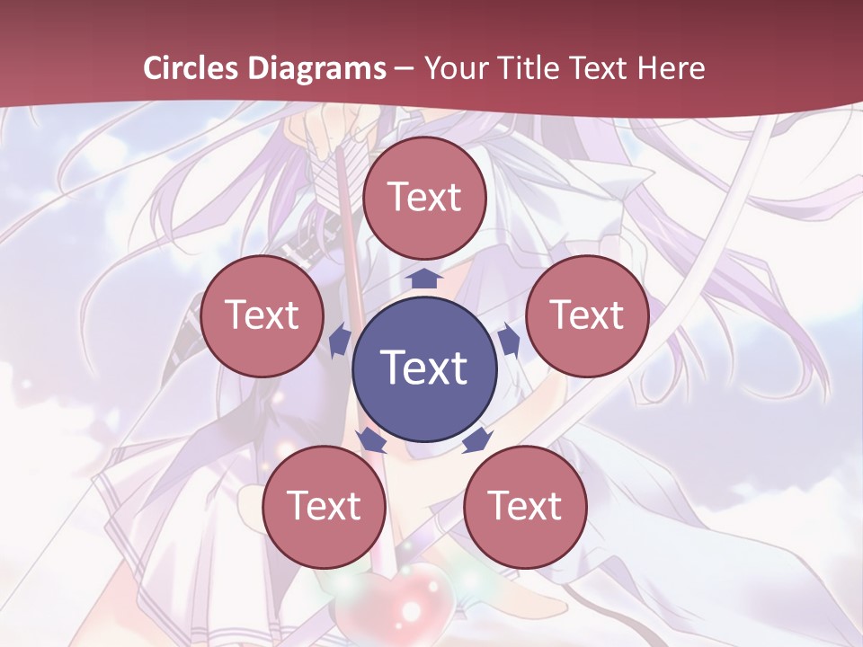 A Girl With Long Purple Hair Holding A Sword PowerPoint Template