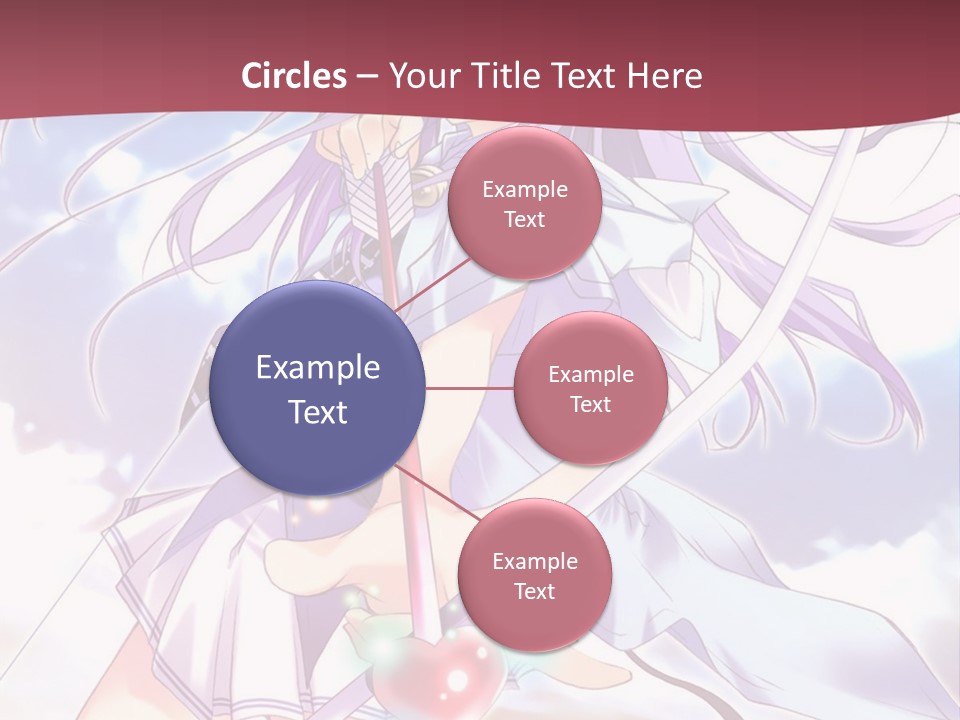 A Girl With Long Purple Hair Holding A Sword PowerPoint Template