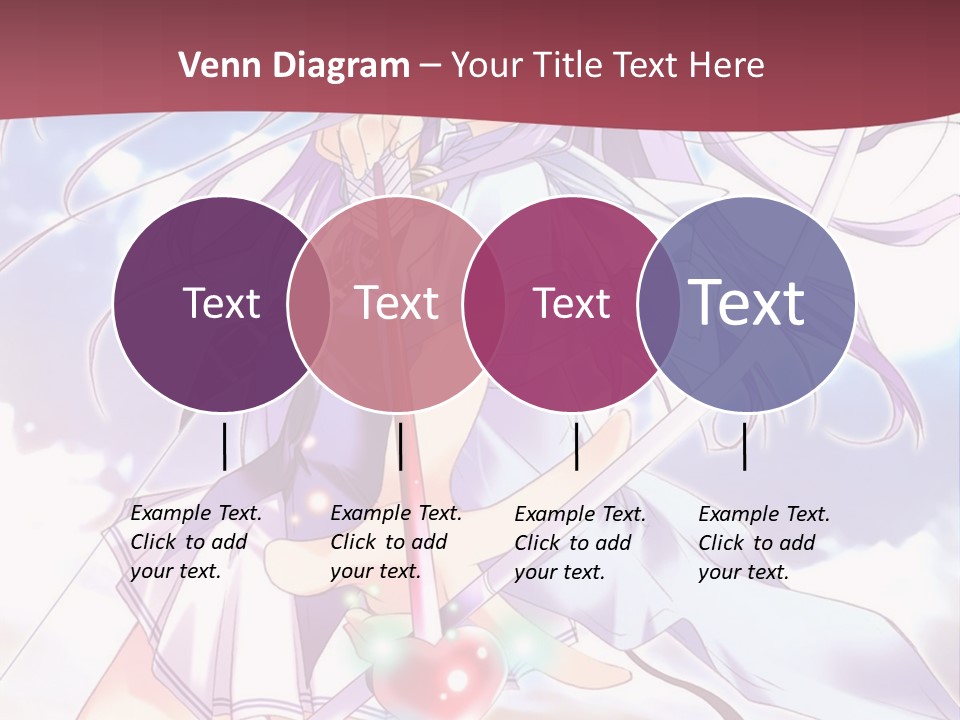 A Girl With Long Purple Hair Holding A Sword PowerPoint Template