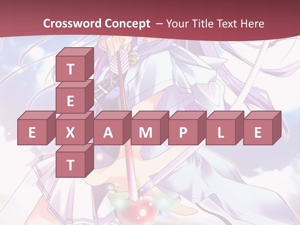 A Girl With Long Purple Hair Holding A Sword PowerPoint Template