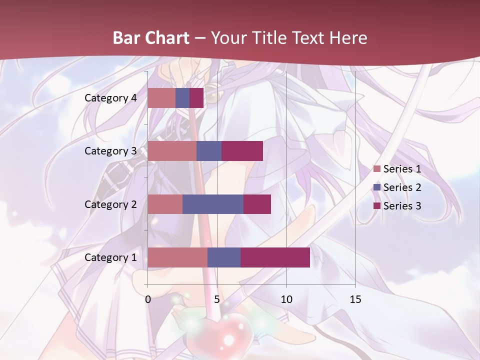 A Girl With Long Purple Hair Holding A Sword PowerPoint Template