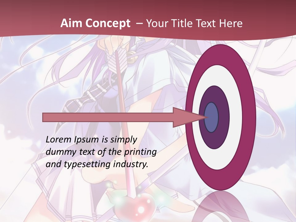 A Girl With Long Purple Hair Holding A Sword PowerPoint Template