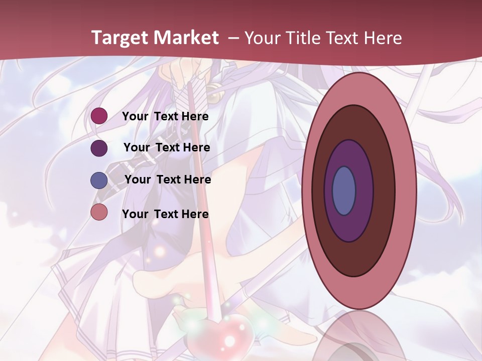 A Girl With Long Purple Hair Holding A Sword PowerPoint Template