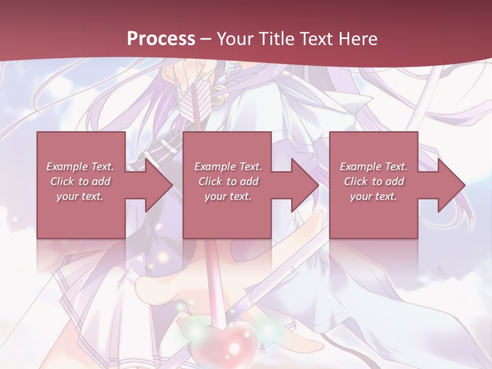 A Girl With Long Purple Hair Holding A Sword PowerPoint Template