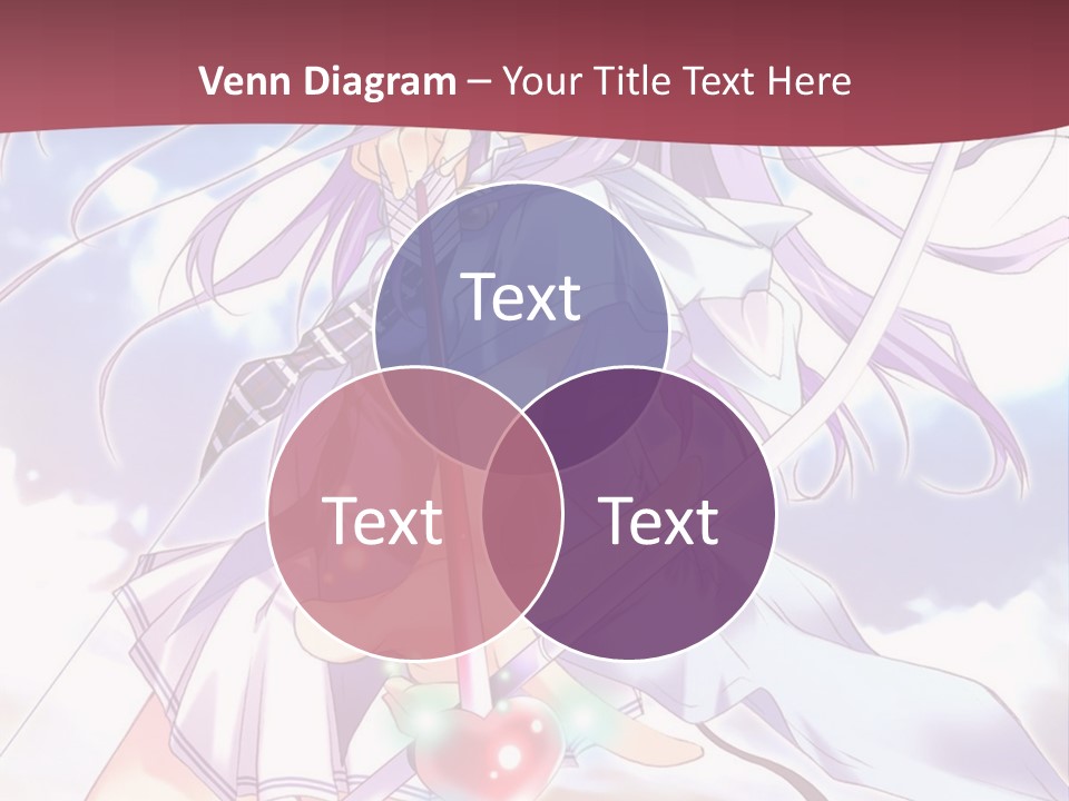 A Girl With Long Purple Hair Holding A Sword PowerPoint Template