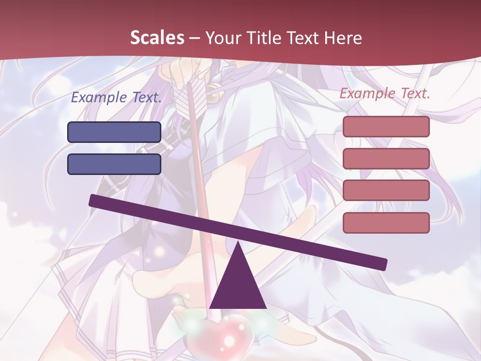 A Girl With Long Purple Hair Holding A Sword PowerPoint Template