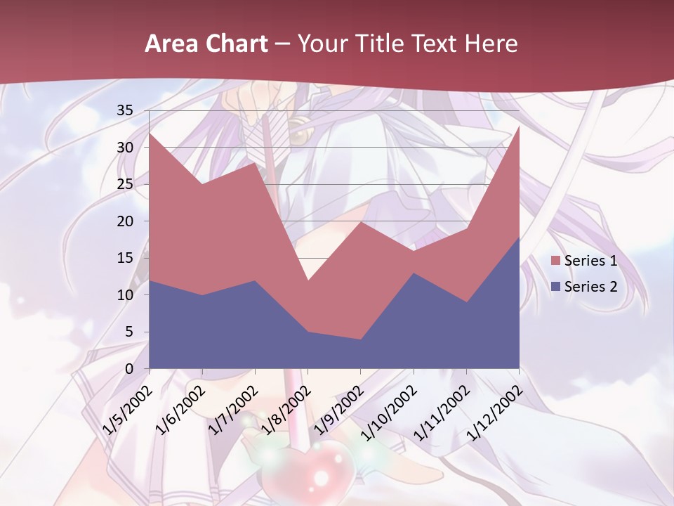 A Girl With Long Purple Hair Holding A Sword PowerPoint Template