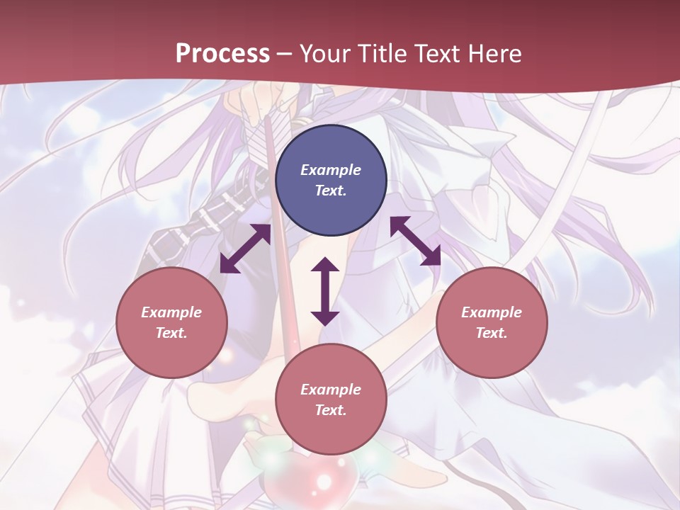 A Girl With Long Purple Hair Holding A Sword PowerPoint Template