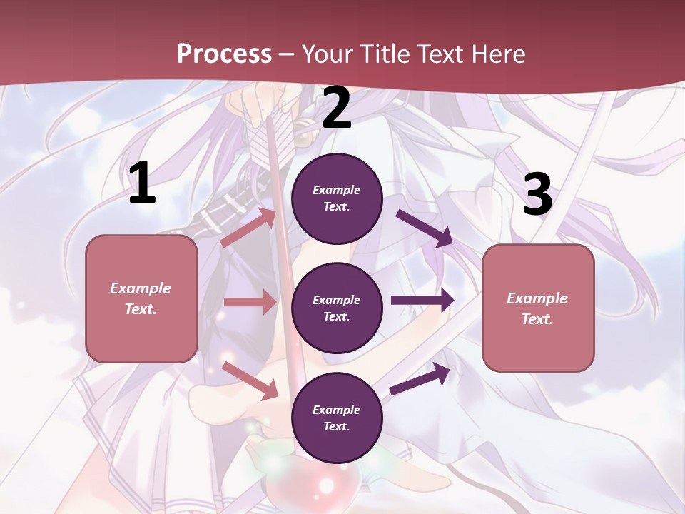 A Girl With Long Purple Hair Holding A Sword PowerPoint Template