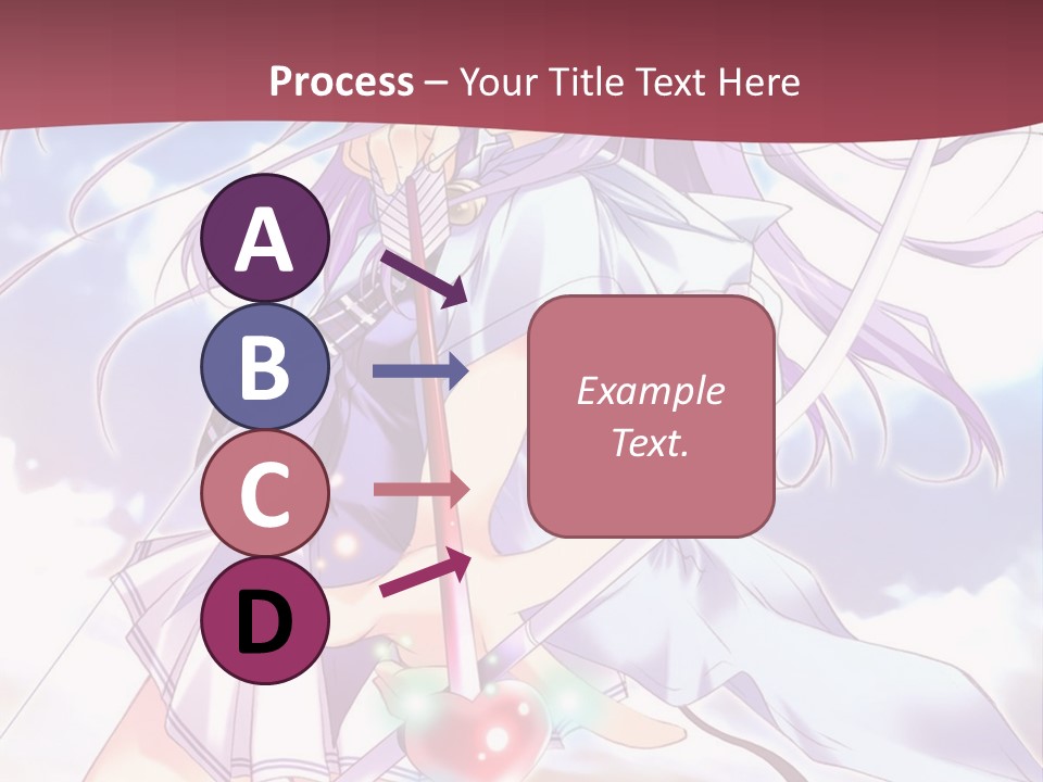 A Girl With Long Purple Hair Holding A Sword PowerPoint Template