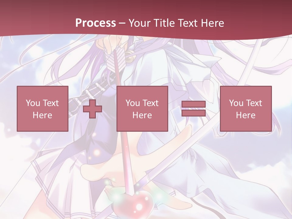 A Girl With Long Purple Hair Holding A Sword PowerPoint Template