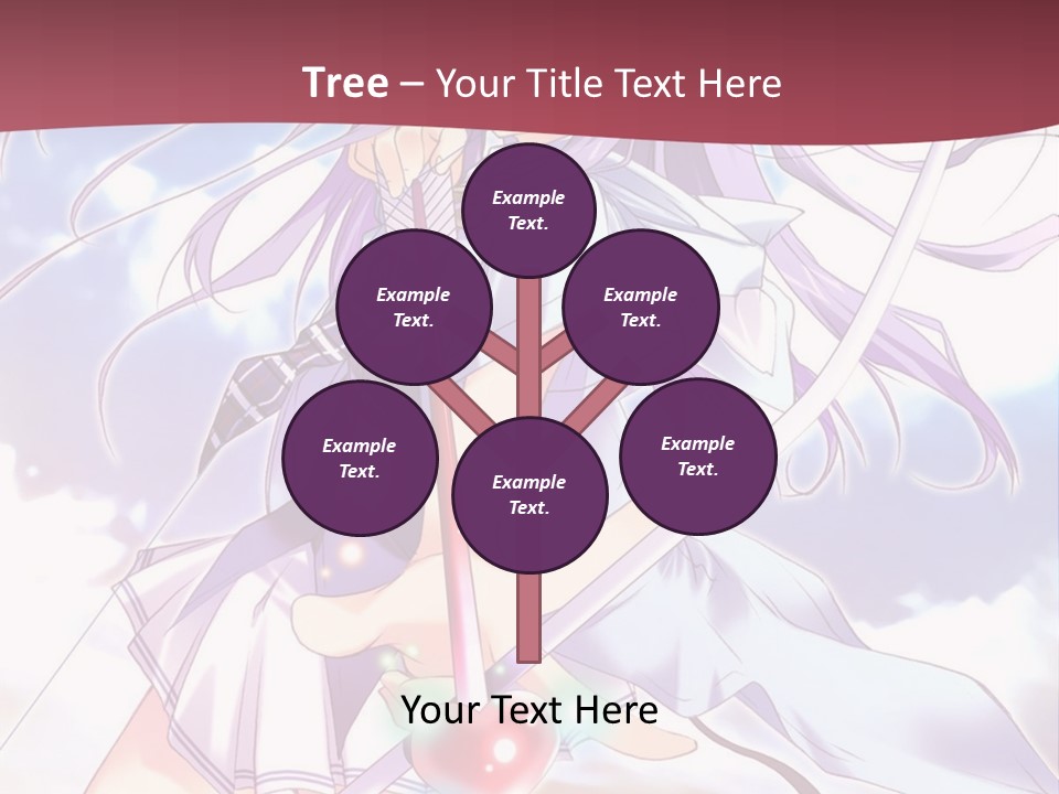 A Girl With Long Purple Hair Holding A Sword PowerPoint Template