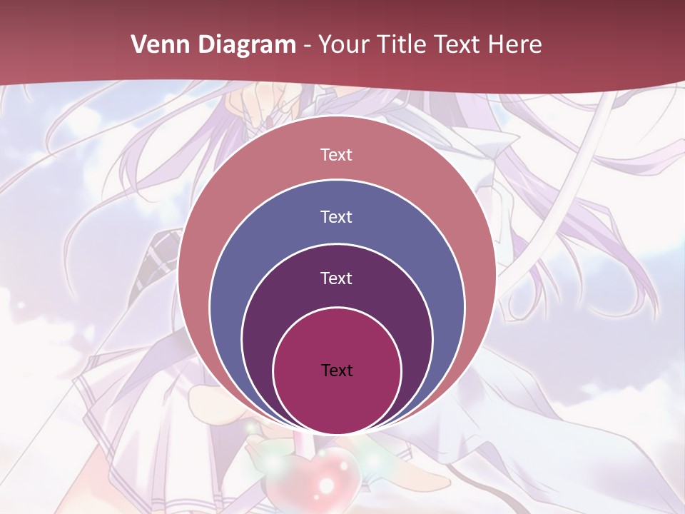 A Girl With Long Purple Hair Holding A Sword PowerPoint Template