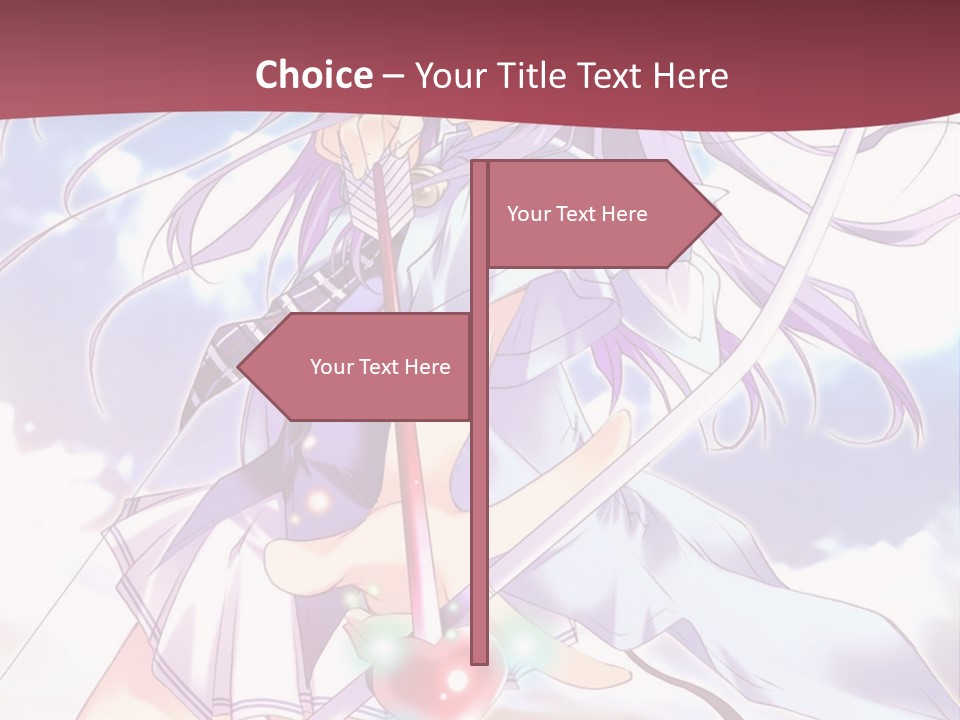 A Girl With Long Purple Hair Holding A Sword PowerPoint Template