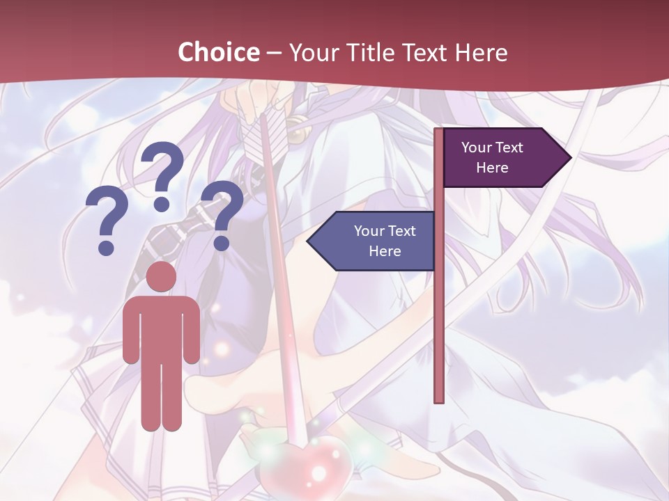 A Girl With Long Purple Hair Holding A Sword PowerPoint Template
