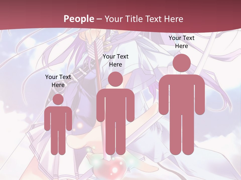 A Girl With Long Purple Hair Holding A Sword PowerPoint Template