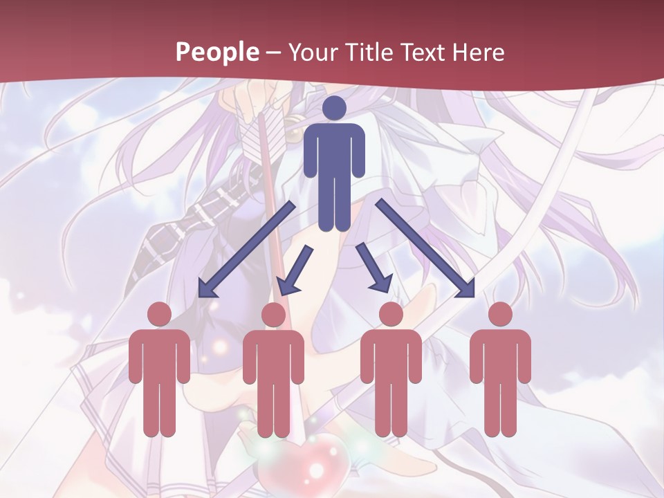 A Girl With Long Purple Hair Holding A Sword PowerPoint Template