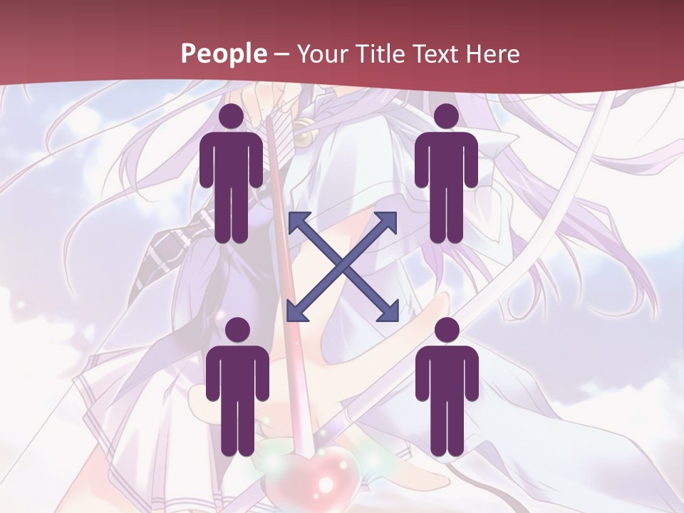 A Girl With Long Purple Hair Holding A Sword PowerPoint Template