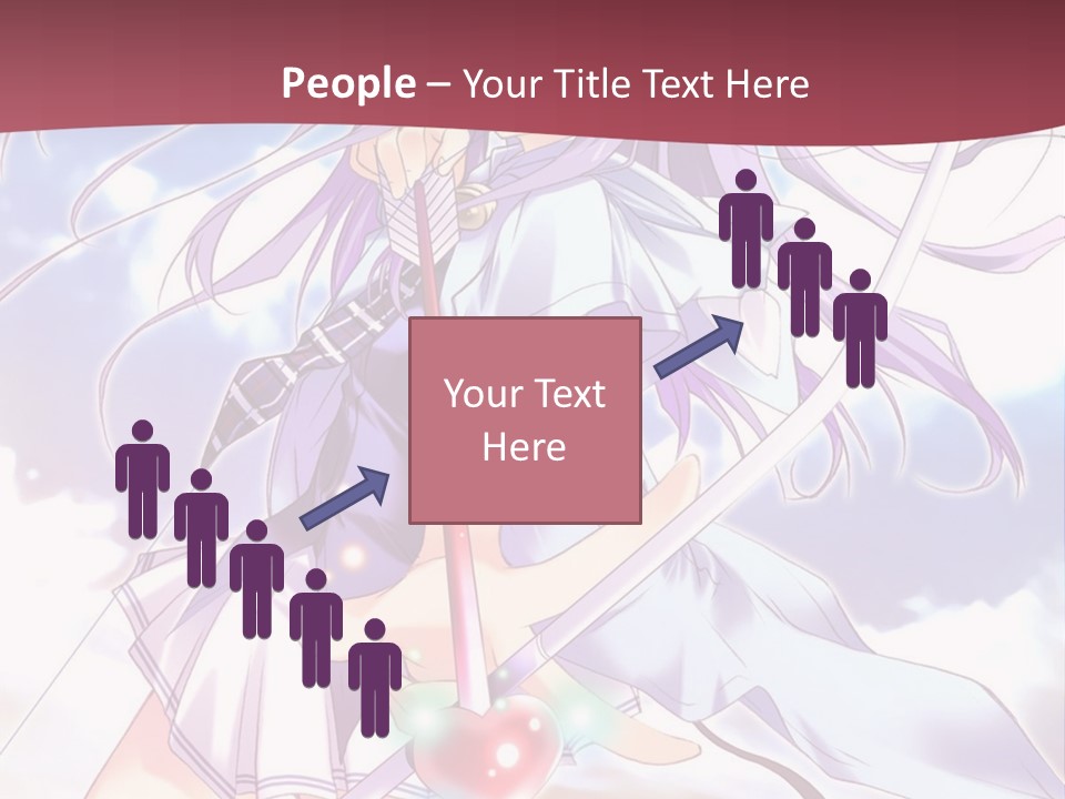 A Girl With Long Purple Hair Holding A Sword PowerPoint Template