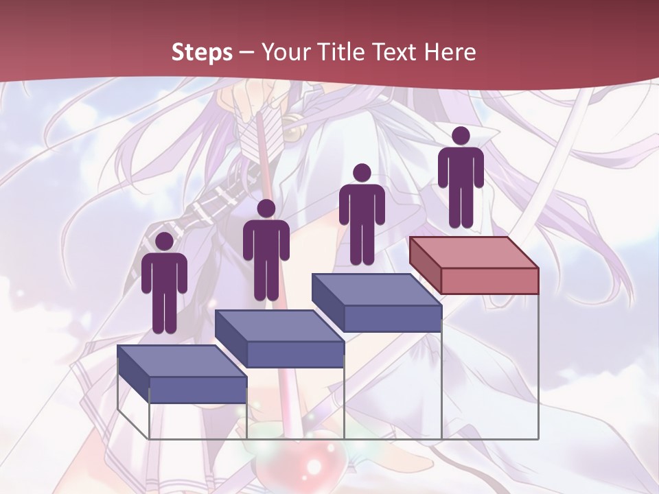 A Girl With Long Purple Hair Holding A Sword PowerPoint Template