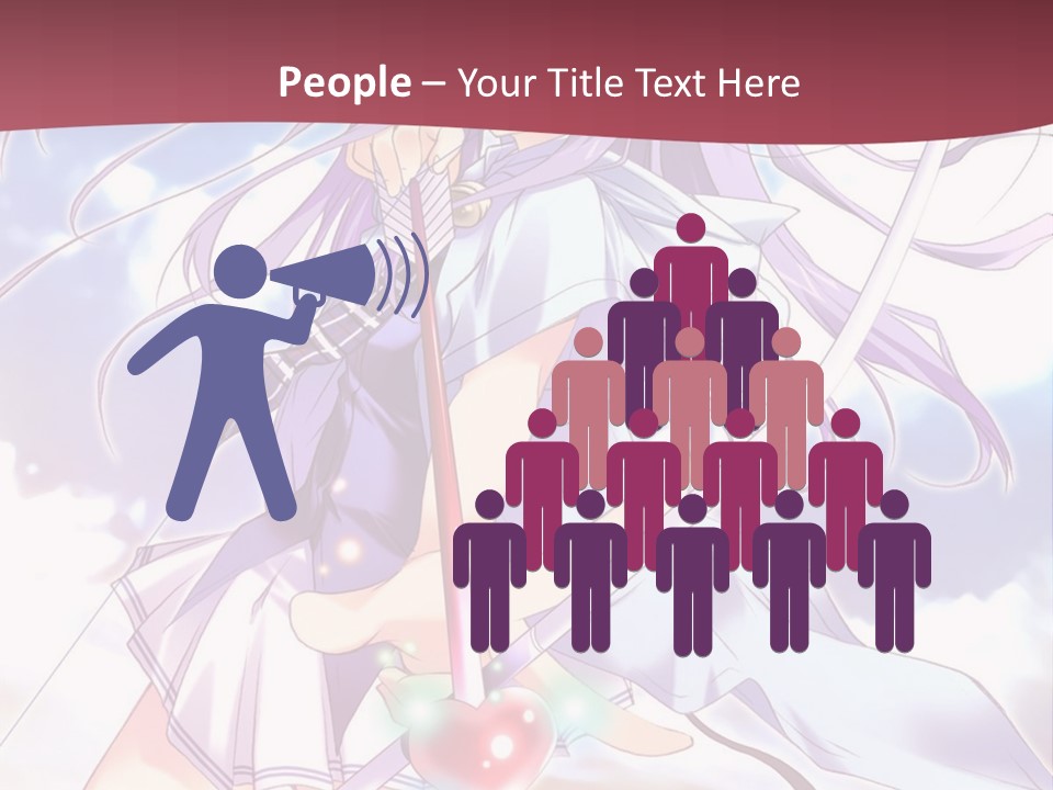 A Girl With Long Purple Hair Holding A Sword PowerPoint Template