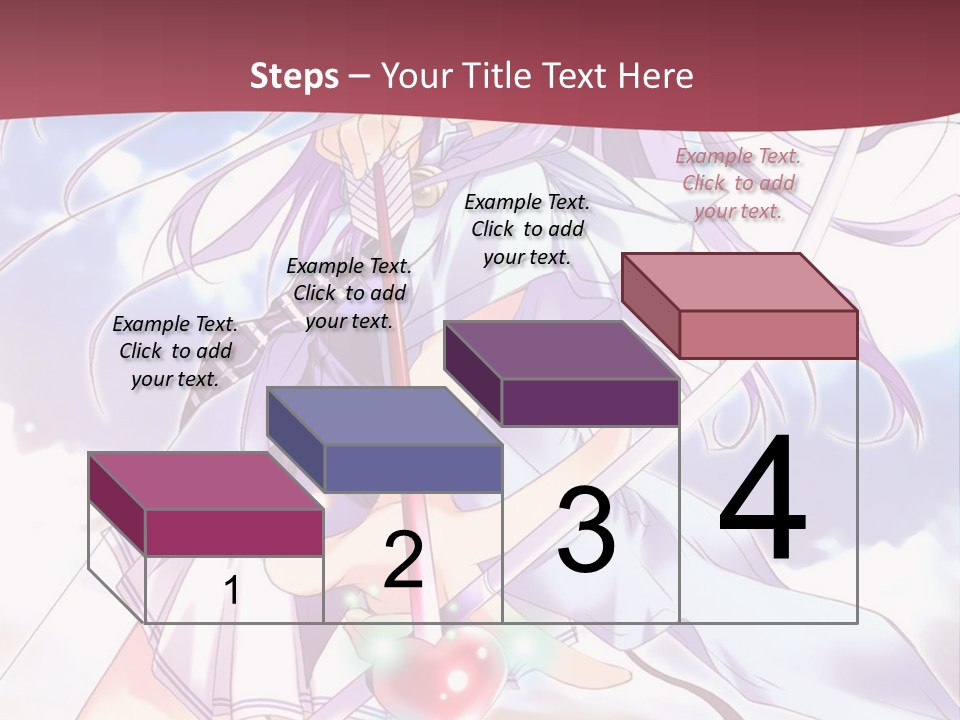 A Girl With Long Purple Hair Holding A Sword PowerPoint Template