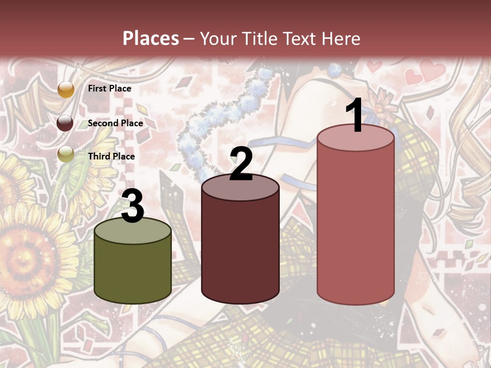 A Girl With A Flower In Her Hand And A Brick Wall In The Background PowerPoint Template