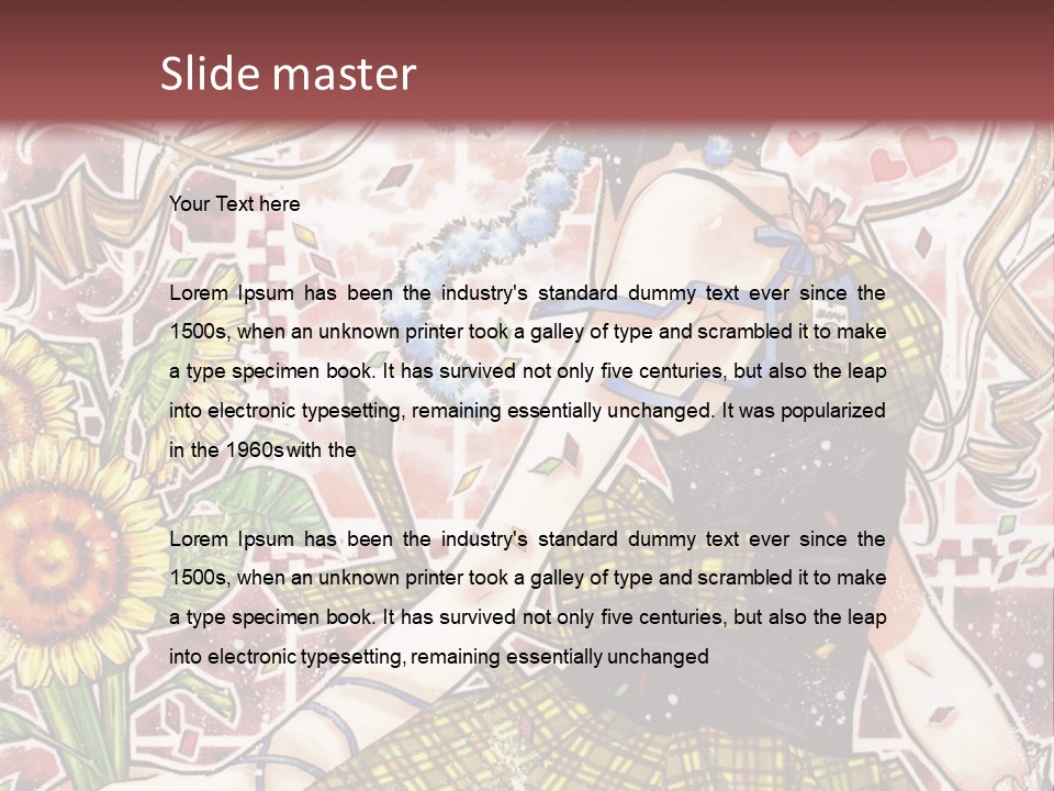 A Girl With A Flower In Her Hand And A Brick Wall In The Background PowerPoint Template