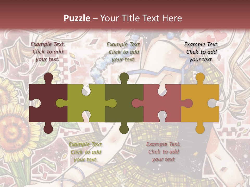 A Girl With A Flower In Her Hand And A Brick Wall In The Background PowerPoint Template