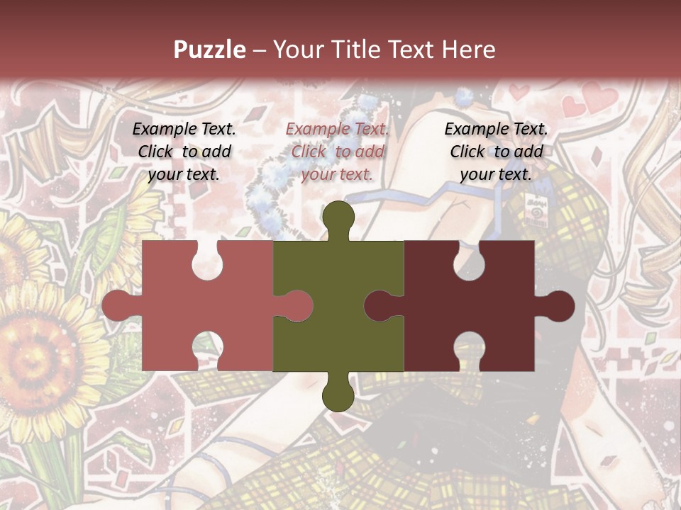 A Girl With A Flower In Her Hand And A Brick Wall In The Background PowerPoint Template