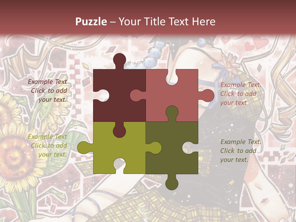 A Girl With A Flower In Her Hand And A Brick Wall In The Background PowerPoint Template