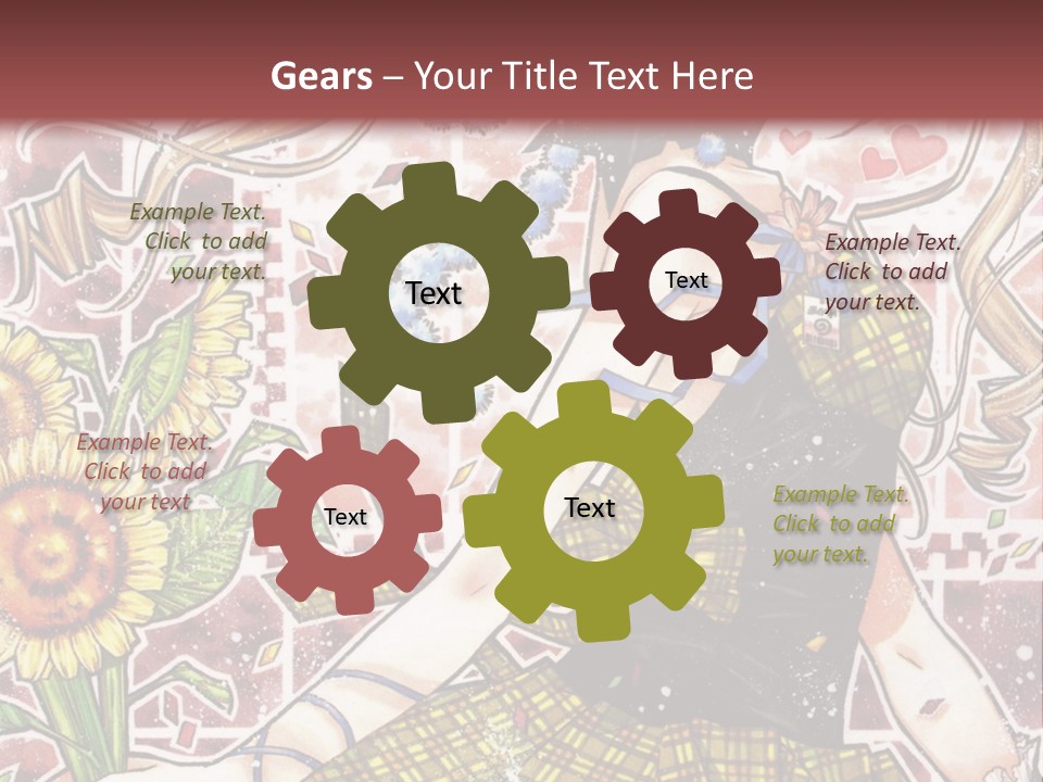 A Girl With A Flower In Her Hand And A Brick Wall In The Background PowerPoint Template