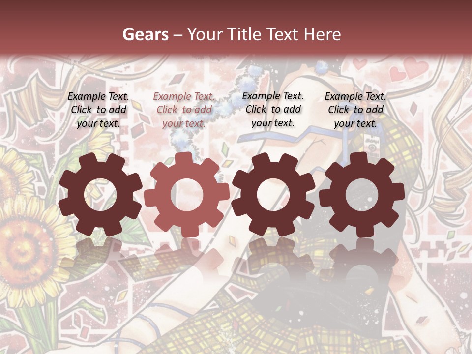 A Girl With A Flower In Her Hand And A Brick Wall In The Background PowerPoint Template