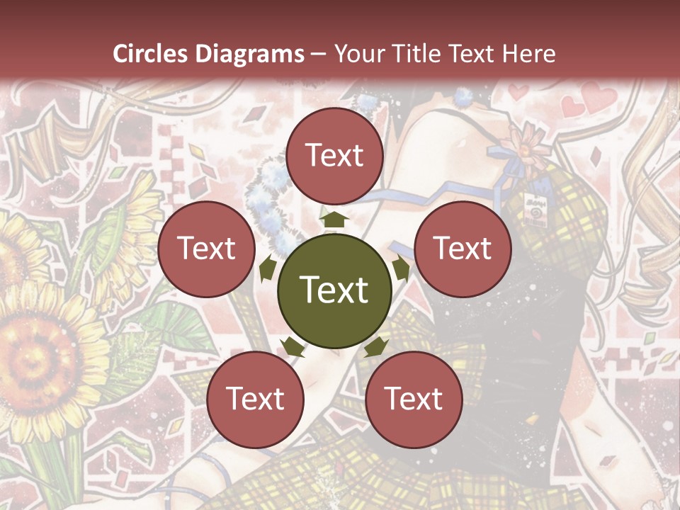 A Girl With A Flower In Her Hand And A Brick Wall In The Background PowerPoint Template