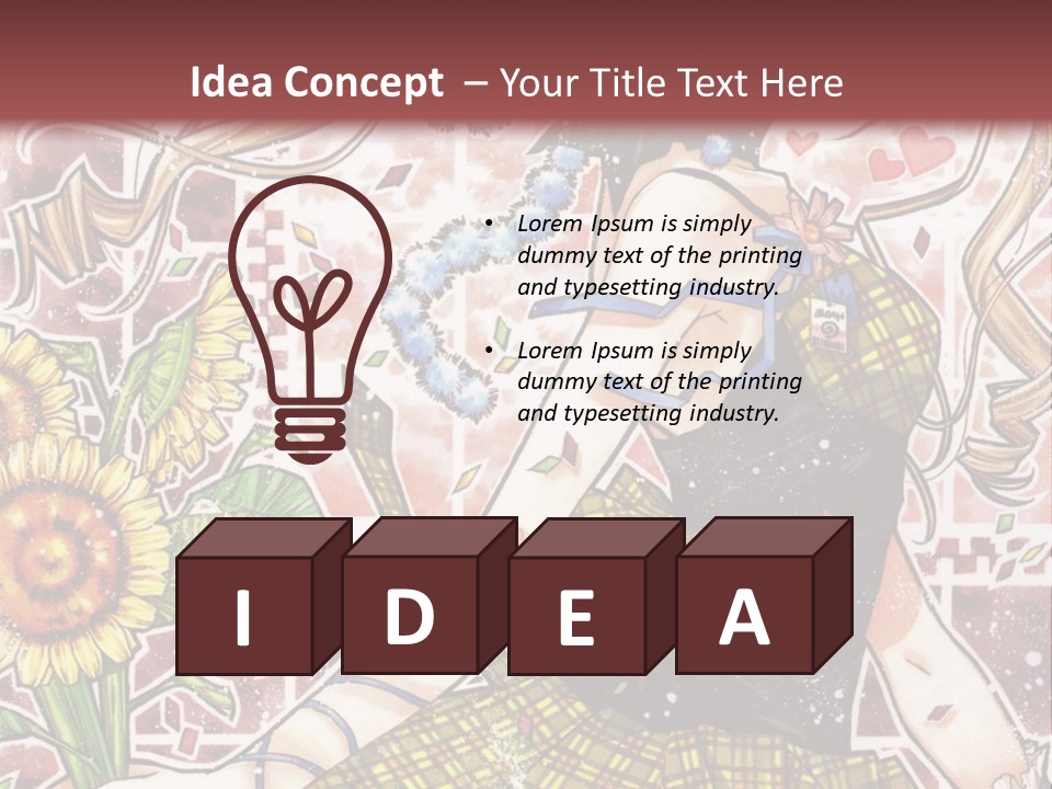 A Girl With A Flower In Her Hand And A Brick Wall In The Background PowerPoint Template