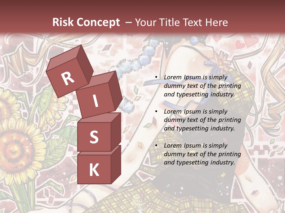 A Girl With A Flower In Her Hand And A Brick Wall In The Background PowerPoint Template