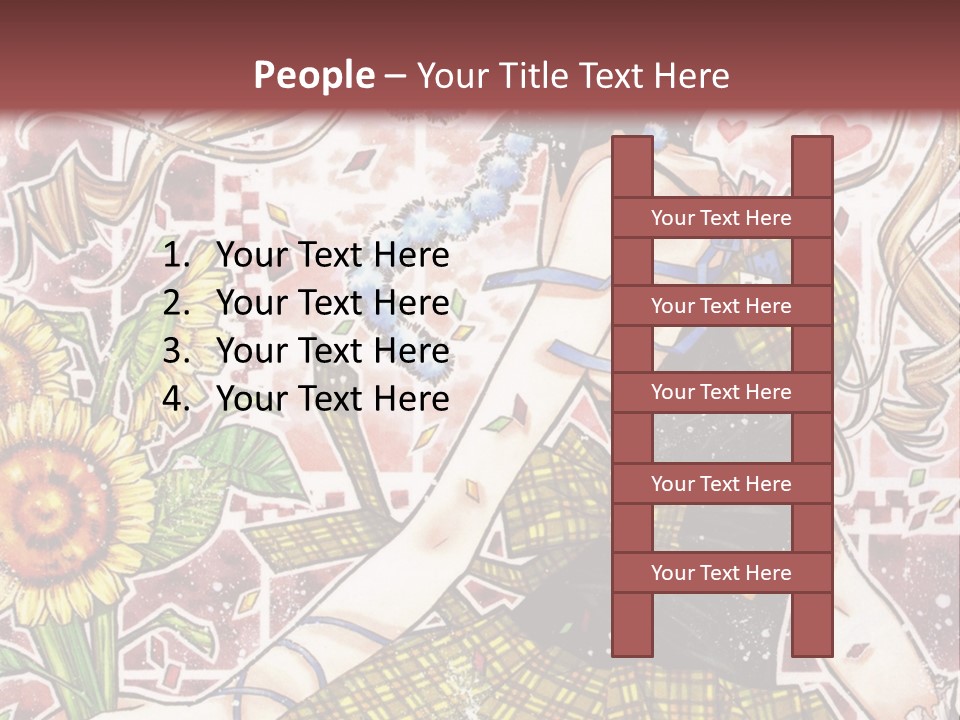 A Girl With A Flower In Her Hand And A Brick Wall In The Background PowerPoint Template