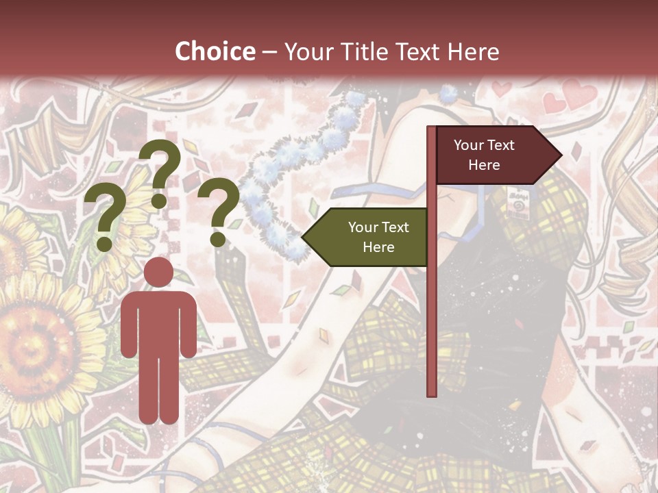 A Girl With A Flower In Her Hand And A Brick Wall In The Background PowerPoint Template