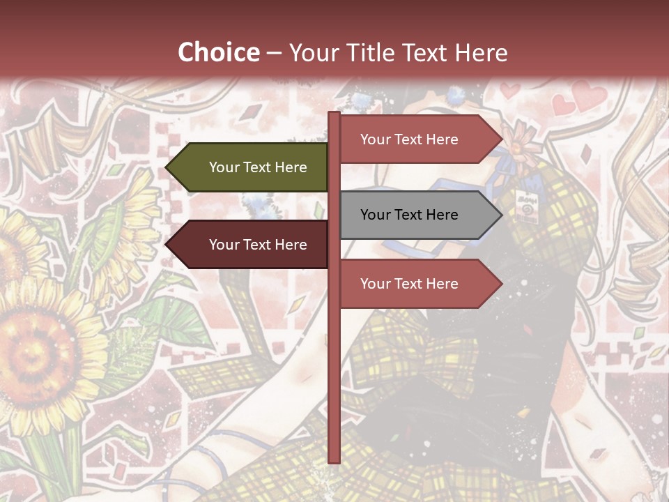 A Girl With A Flower In Her Hand And A Brick Wall In The Background PowerPoint Template