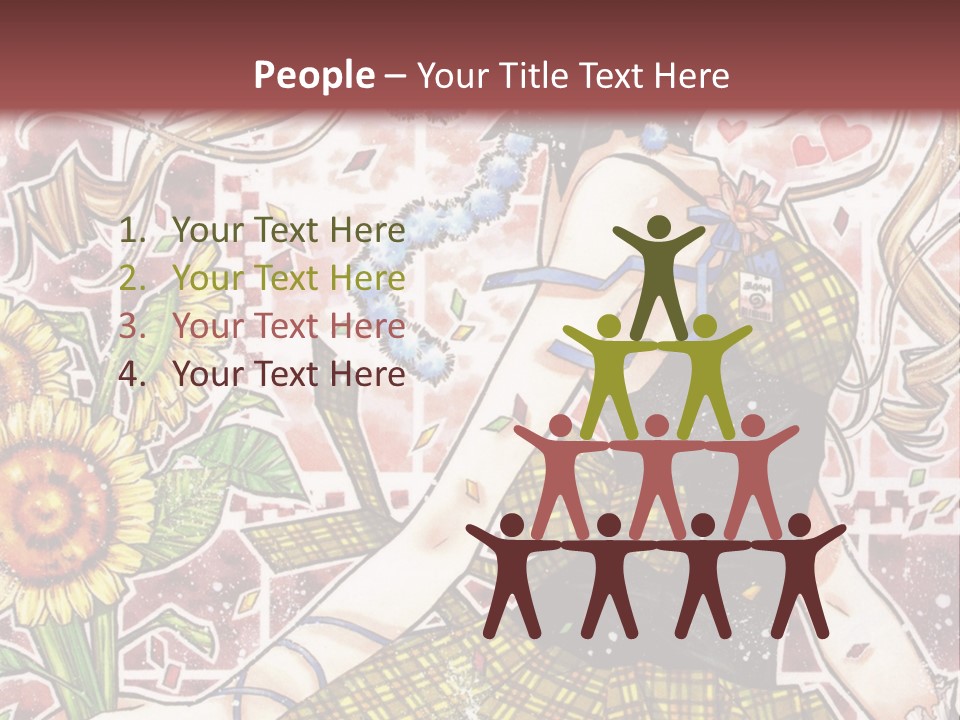 A Girl With A Flower In Her Hand And A Brick Wall In The Background PowerPoint Template