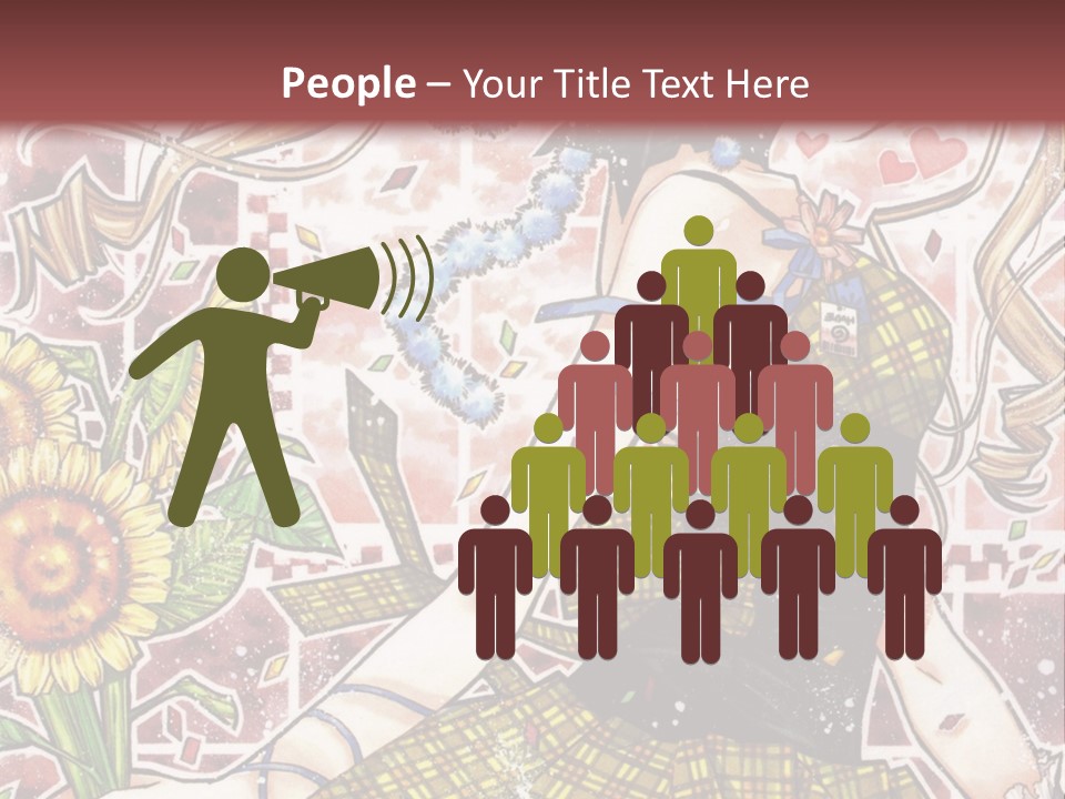 A Girl With A Flower In Her Hand And A Brick Wall In The Background PowerPoint Template