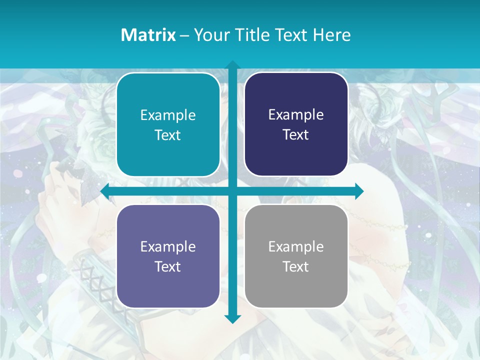 A Couple Of Anime Characters Hugging In Front Of A Blue Background PowerPoint Template