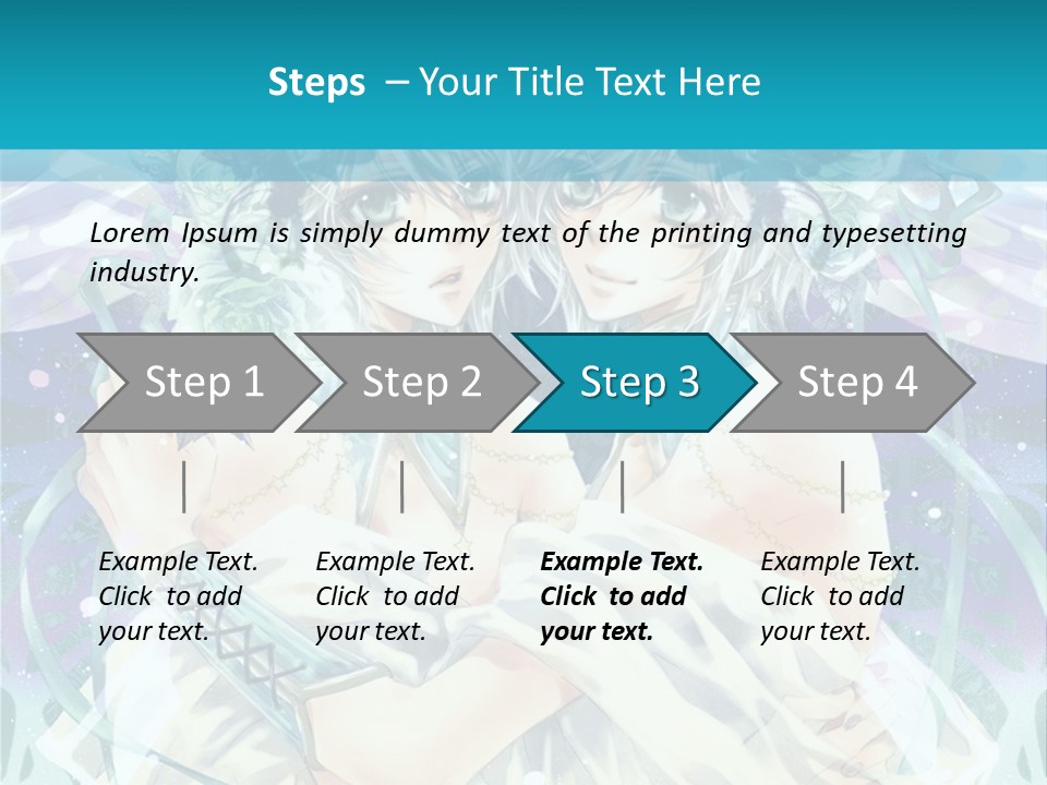 A Couple Of Anime Characters Hugging In Front Of A Blue Background PowerPoint Template