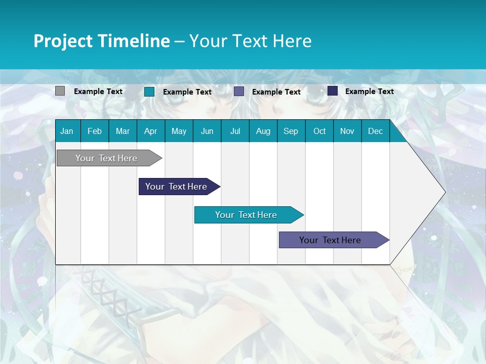 A Couple Of Anime Characters Hugging In Front Of A Blue Background PowerPoint Template