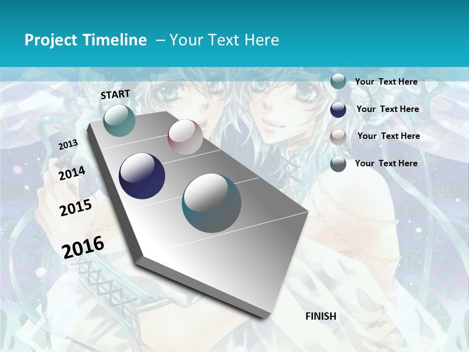 A Couple Of Anime Characters Hugging In Front Of A Blue Background PowerPoint Template