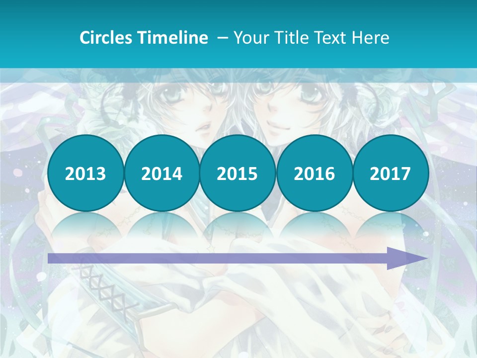 A Couple Of Anime Characters Hugging In Front Of A Blue Background PowerPoint Template